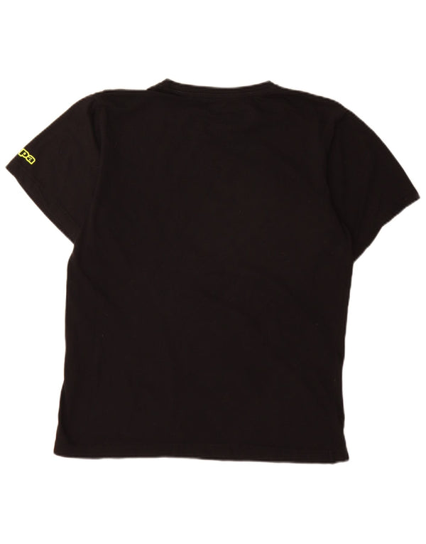 Kappa Hombre Camiseta Gráfica Top Medium Negro Algodón