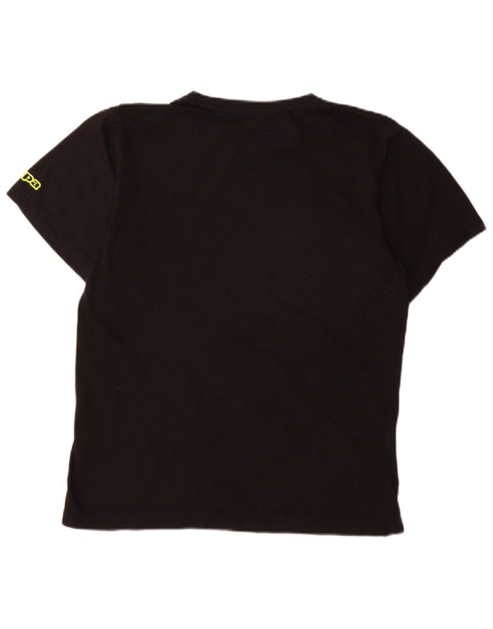 Kappa Hombre Camiseta Gráfica Top Medium Negro Algodón