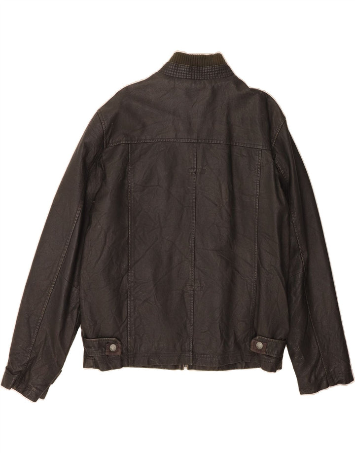 BENCH Mens Leather Jacket UK 42 XL Black Leather Vintage Bench and Second-Hand Bench from Messina Hembry 