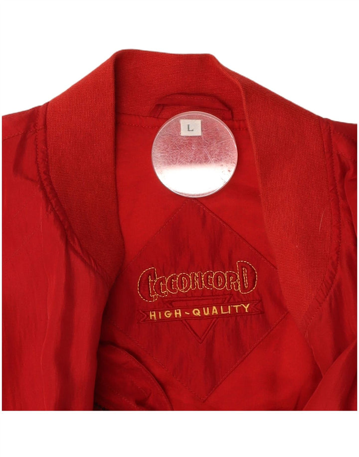 C.C.CONCORD Chaqueta bomber para hombre Reino Unido 40 Grande Rojo