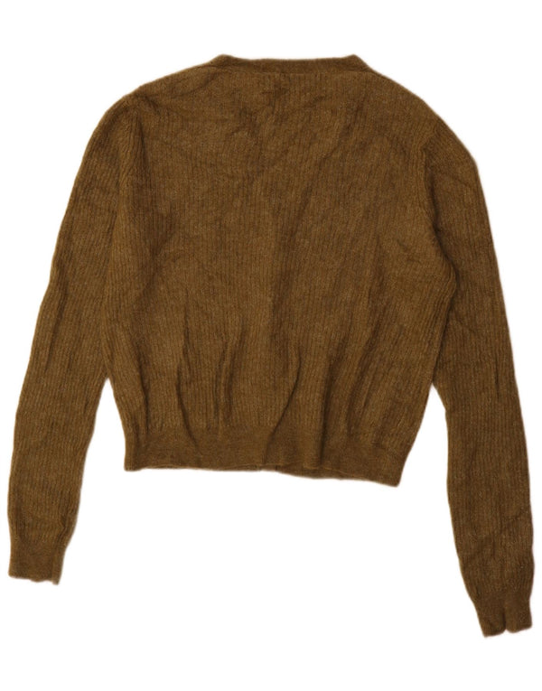 Zara Mujer Cárdigan Suéter UK 46 Large Caqui Poliamida