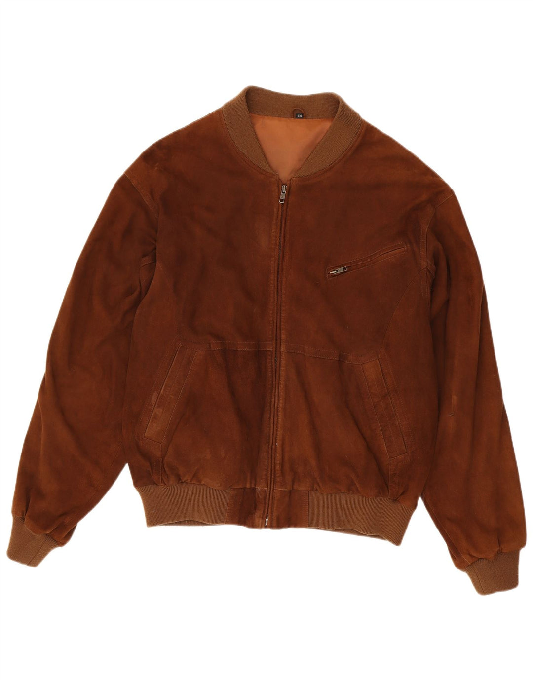 Vintage hombres ante chaqueta EU 54 2XL cuero marrón