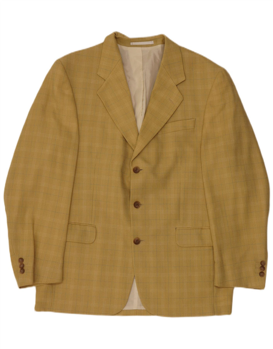 Vestra Chaqueta tipo blazer de 3 botones para hombre UK 38 Medium Yellow Check