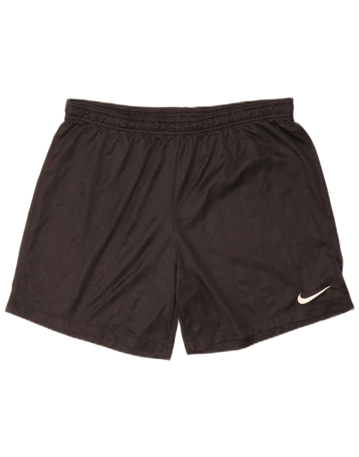 Nike - Pantalones cortos deportivos para hombre, talla grande, poliéster a rayas negras