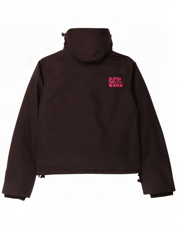 Chaqueta cortavientos con capucha Superdry para mujer UK 44 Medium Black Nylon