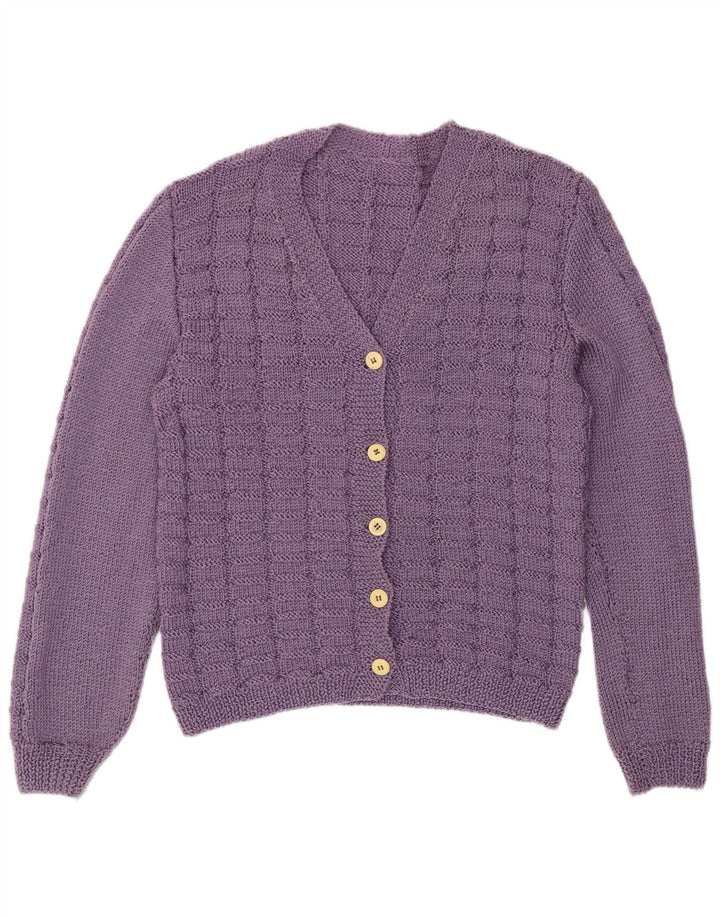 Vintage mujer Cardigan suéter Reino Unido 14 medio púrpura