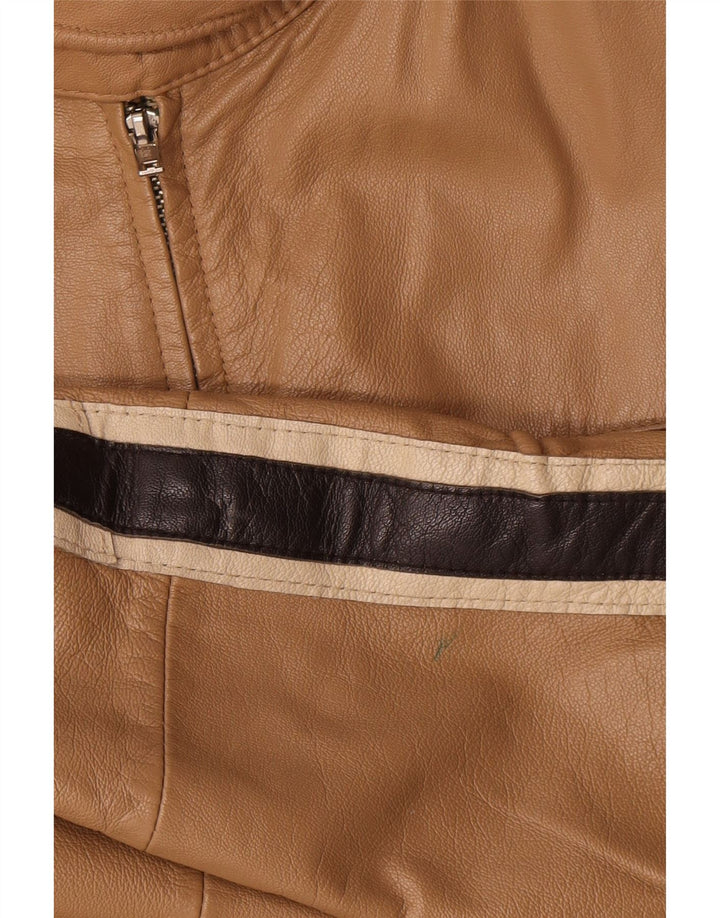 Chaqueta de cuero vintage para hombre IT 54 XL Cuero color beige