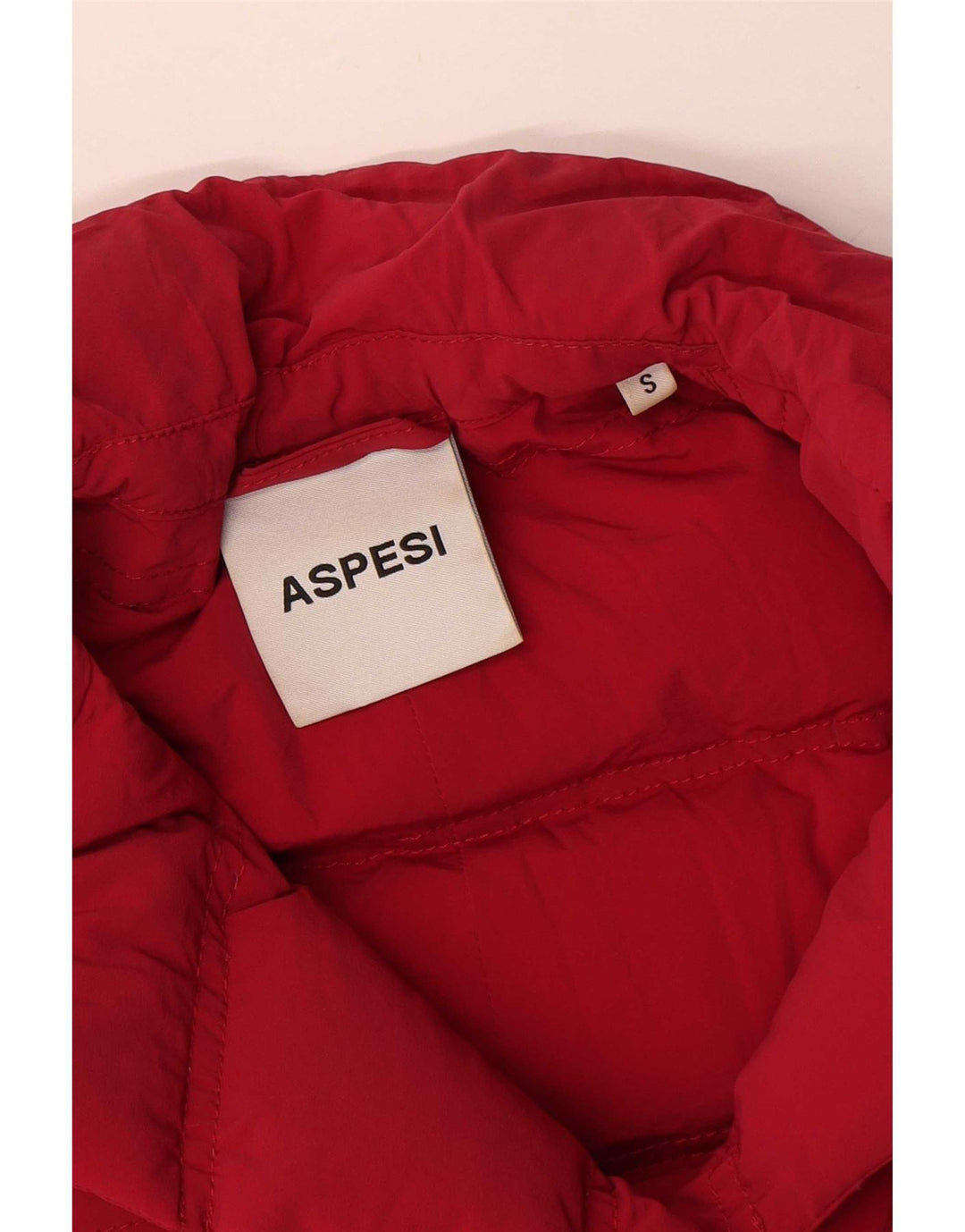 Aspesi Abrigo acolchado de doble botonadura de gran tamaño para mujer UK 10 Small Red