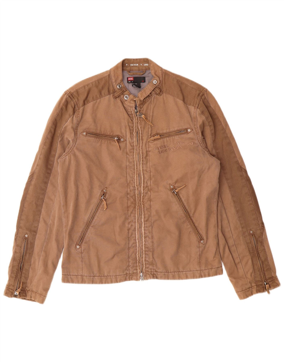 Diesel Chaqueta Bomber para Hombre UK 36 Small Marrón Algodón