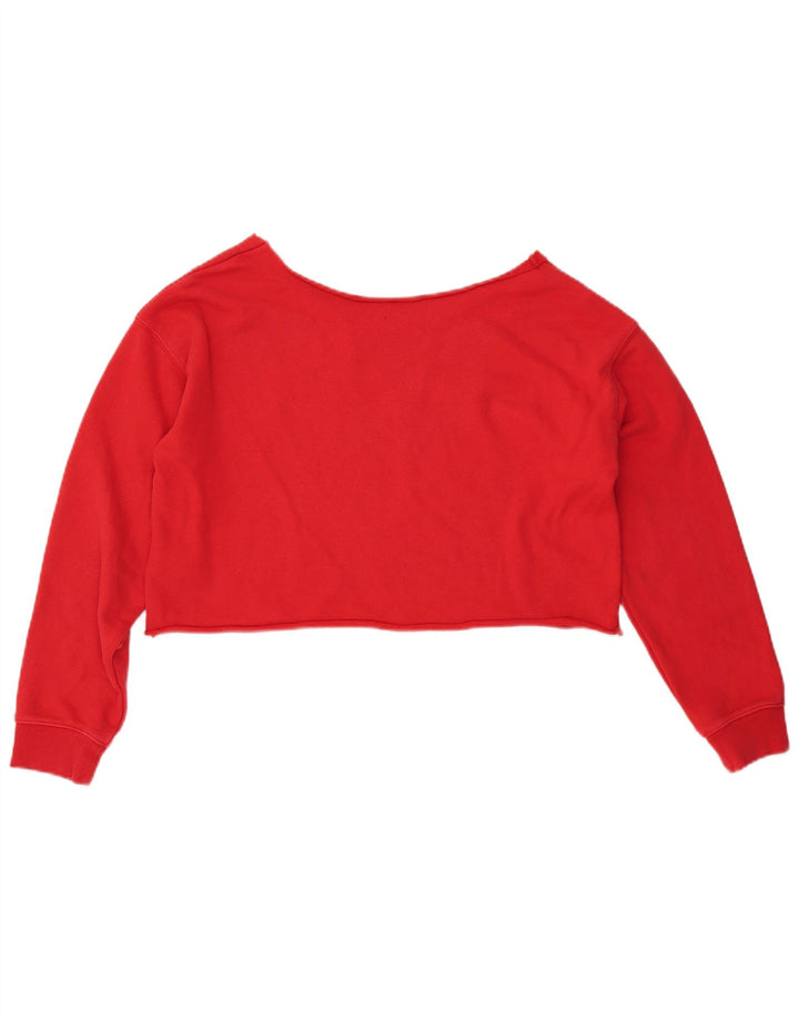LEVI'S Sudadera con gráfico recortado de gran tamaño para mujer UK 6 XS Algodón rojo
