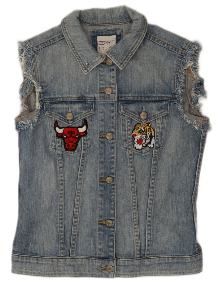 ESPRIT Chaleco vaquero gráfico Chicago Bulls para mujer Reino Unido 12 Algodón azul medio