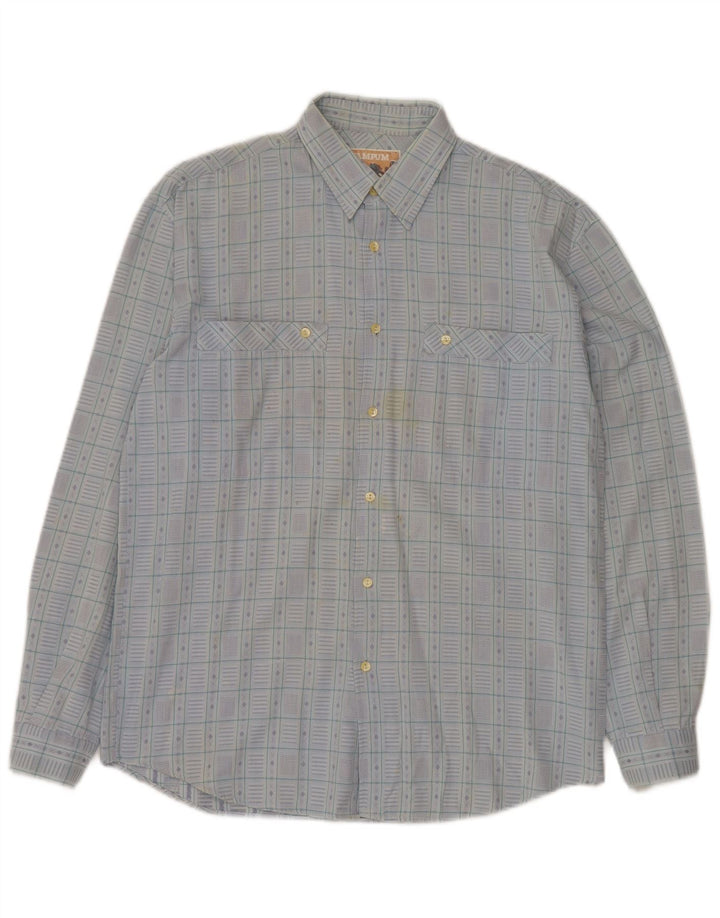 Wampum Camisa a cuadros para hombre Small Blue Fair Isle