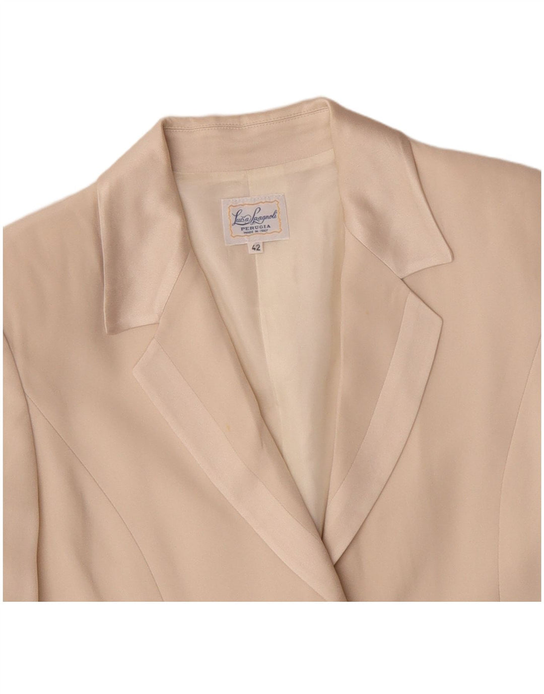 LUISA SPAGNOLI Chaqueta blazer de 3 botones para mujer IT 42 Acetato beige medio