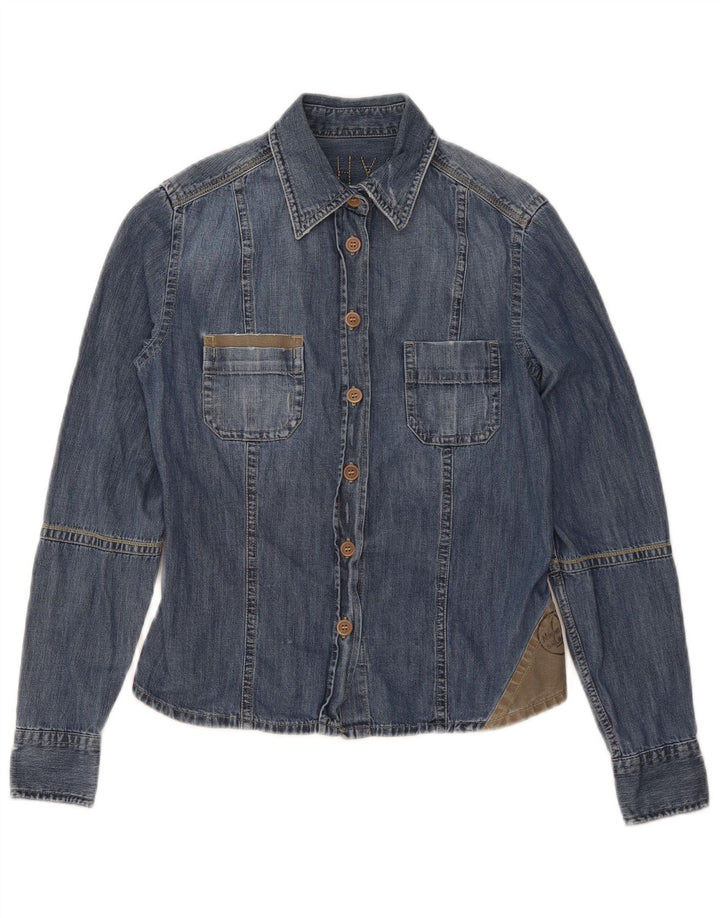 Murphy & Nye Camisa vaquera para mujer UK 40 Small Blue Colourblock