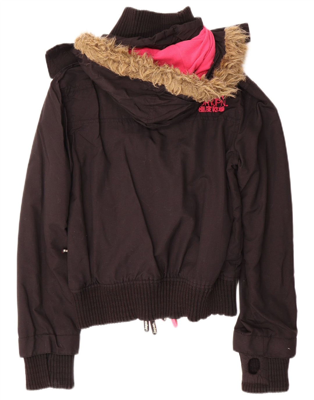 Superdry Chaqueta cortavientos con capucha The Windbomber para mujer, talla 44, talla M, color negro