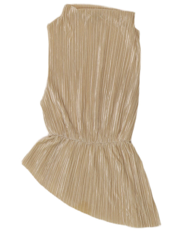 Topshop Vestido sin Mangas de Terciopelo con Cintura caída para Mujer UK 10 Small Beige
