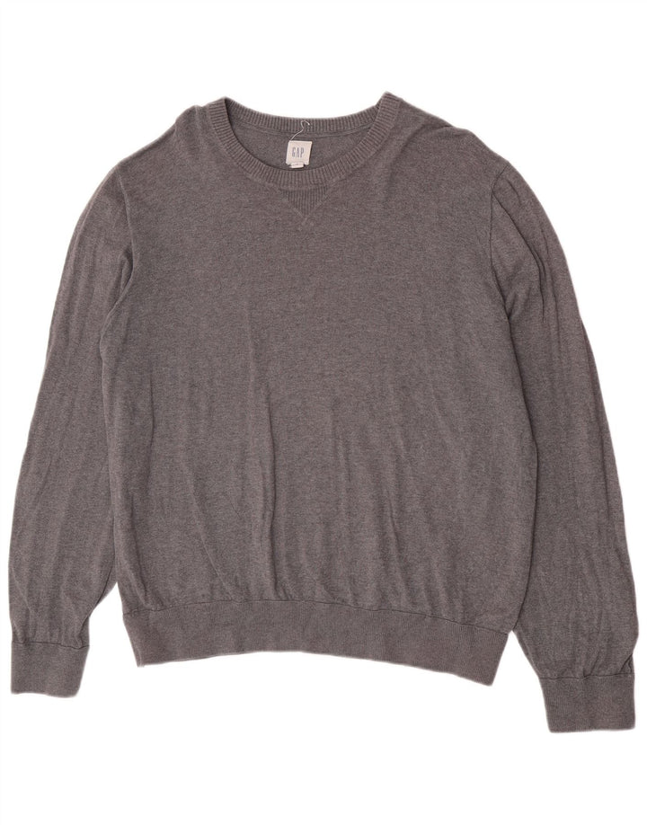 Gap Jersey De Cuello Redondo Para Hombre XL Algodón Gris