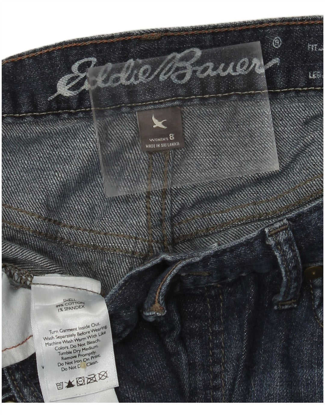EDDIE BAUER Vaqueros ajustados estilo novio para mujer US 8 Medium W32 L30 Azul marino