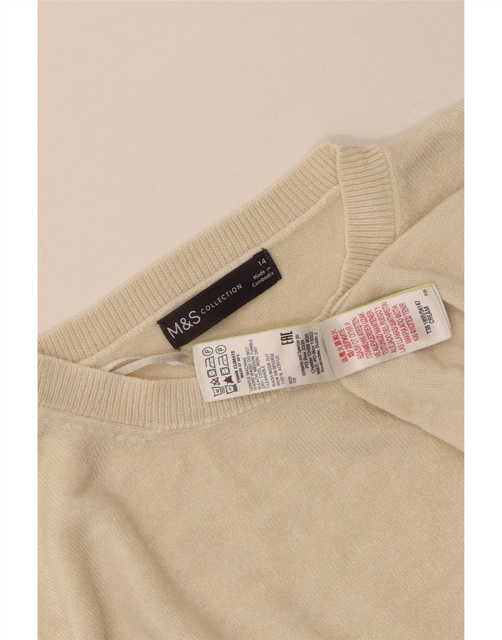 MARKS & SPENCER Suéter tipo jersey con cuello redondo para mujer Reino Unido 44 Acrílico beige medio