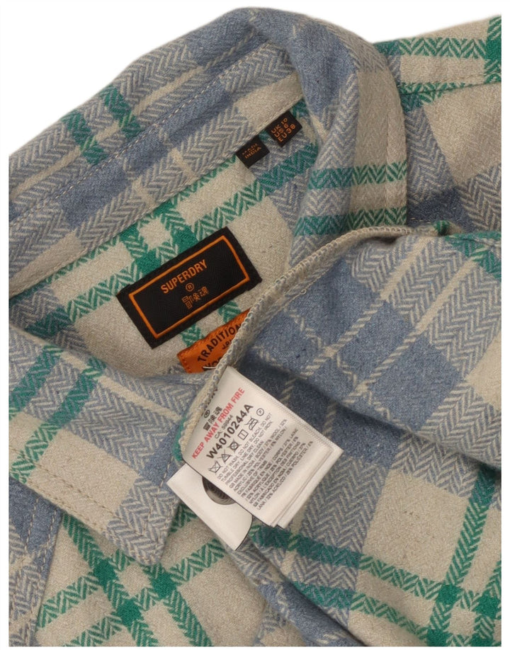 Superdry Camisa De Franela Extragrande Para Mujer UK 40 Small Multicolor Check