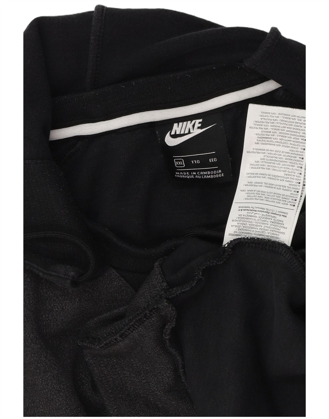 NIKE Sudadera con capucha para hombre, talla 2XL, algodón gris color block