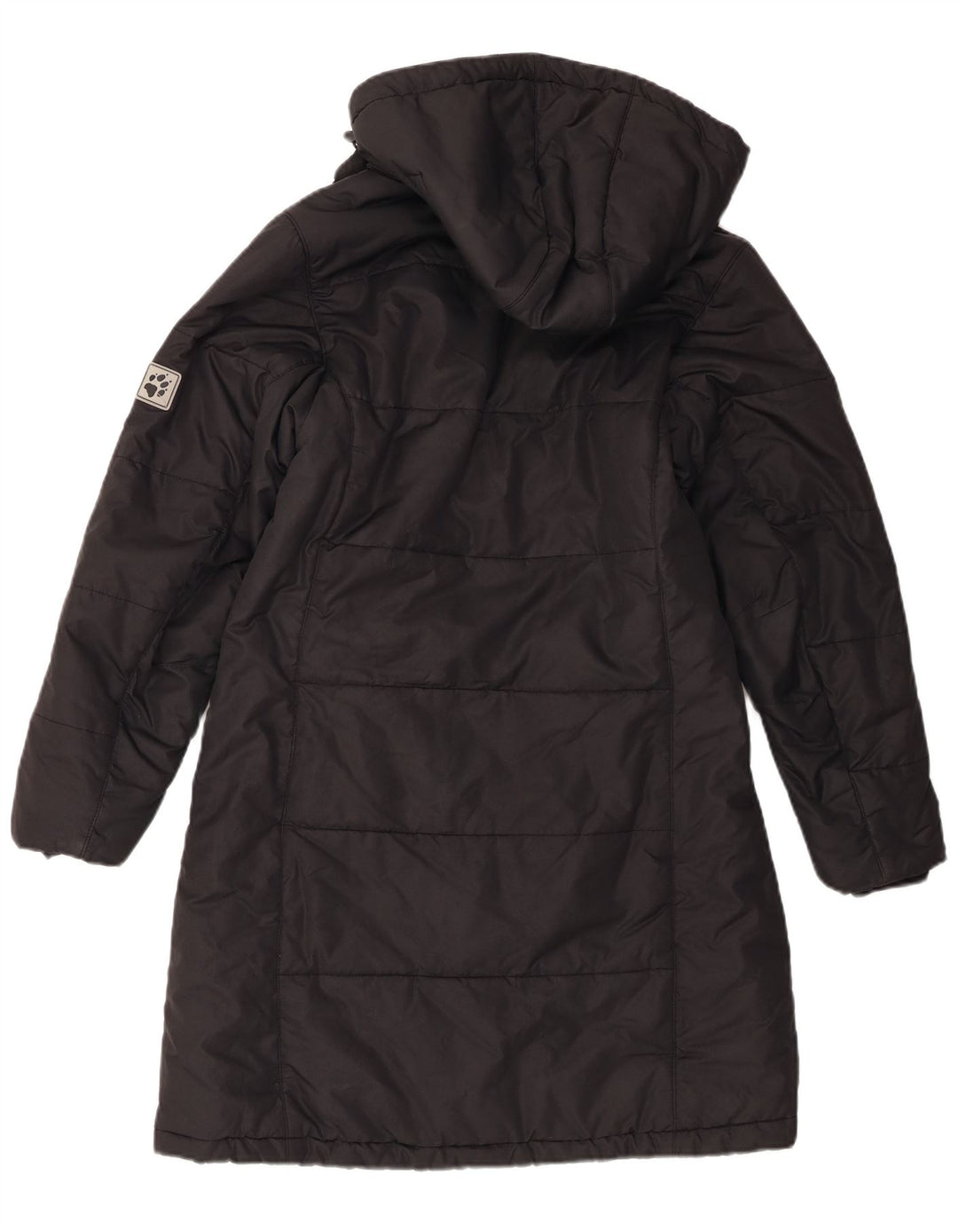 Jack Wolfskin Abrigo acolchado con capucha para mujer UK 10 Small Poliéster negro