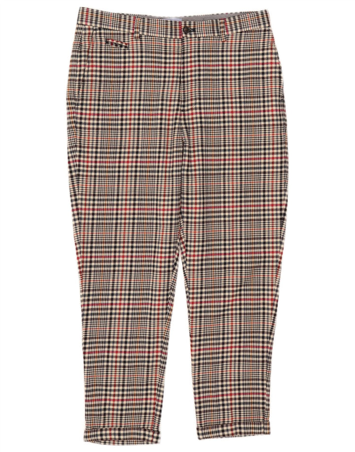 Zara Hombre Pantalón Corto EU 40 Medium W31 L25 Beige Check Poliéster