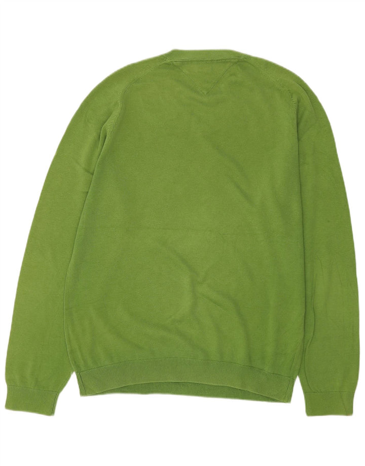 Tommy Hilfiger Jersey con Cuello en V para Hombre Verde Medio Argyle/Diamond