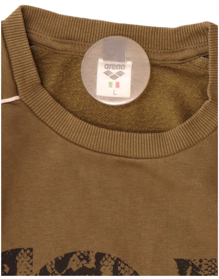 Arena Hombre Graphic Sudadera Jumper Large Khaki Algodón