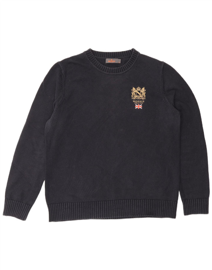 Morris - Jersey de cuello redondo para hombre, color azul marino mediano, algodón