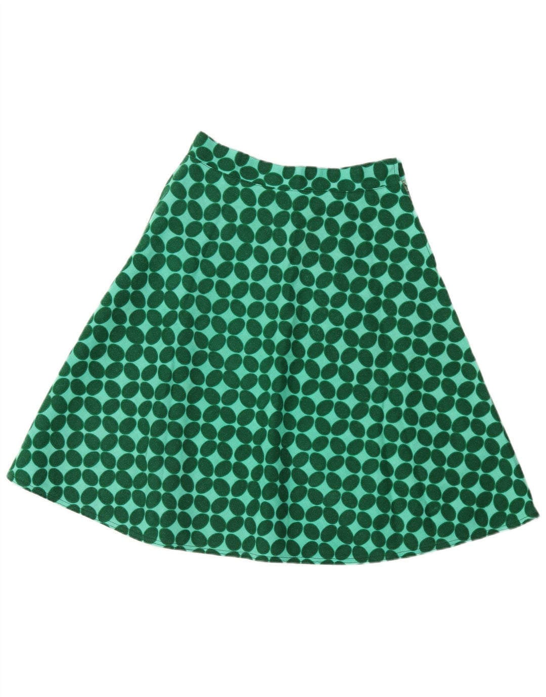 Vintage mujer A-Line falda W28 verde medio geométrico