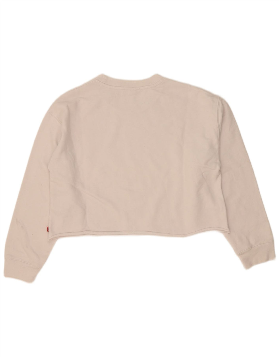 Levi's Mujer Oversize Crop Graphic Sudadera Jumper UK 10 Small Blanco