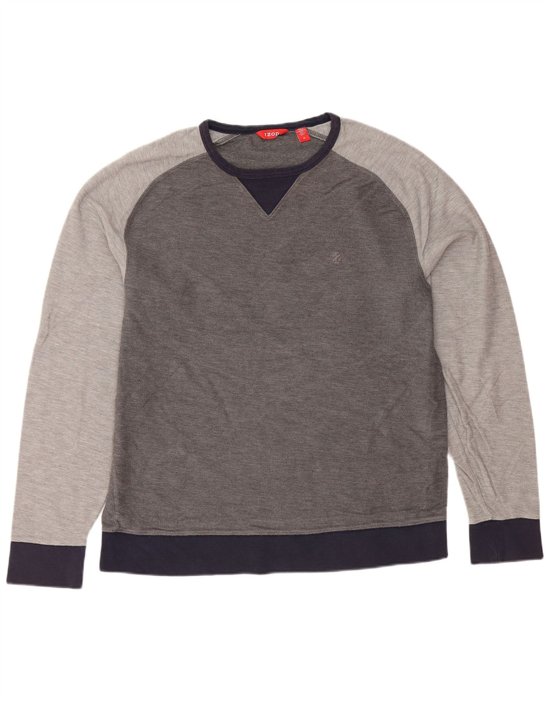 IZOD Hombre Sudadera tipo jersey de algodón color block gris medio