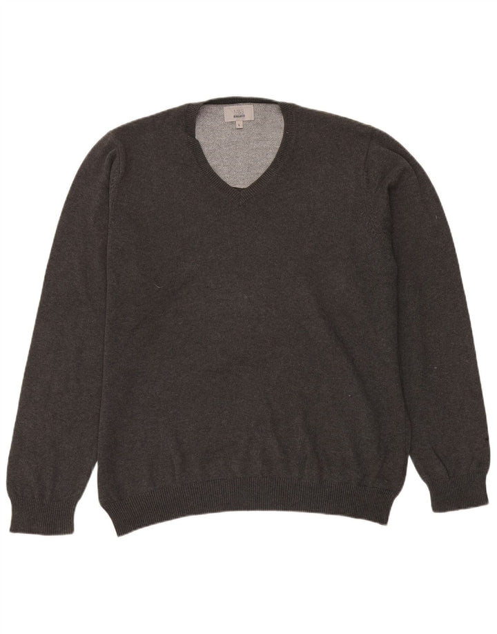 Marks & Spencer Jersey Regular Fit con Cuello en V para Hombre Algodón Gris Grande