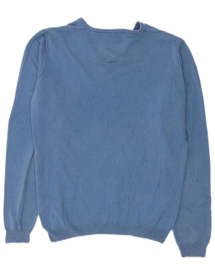 Jersey Hombre Trussardi Jeans Cuello De Pico Algodón Azul Medio