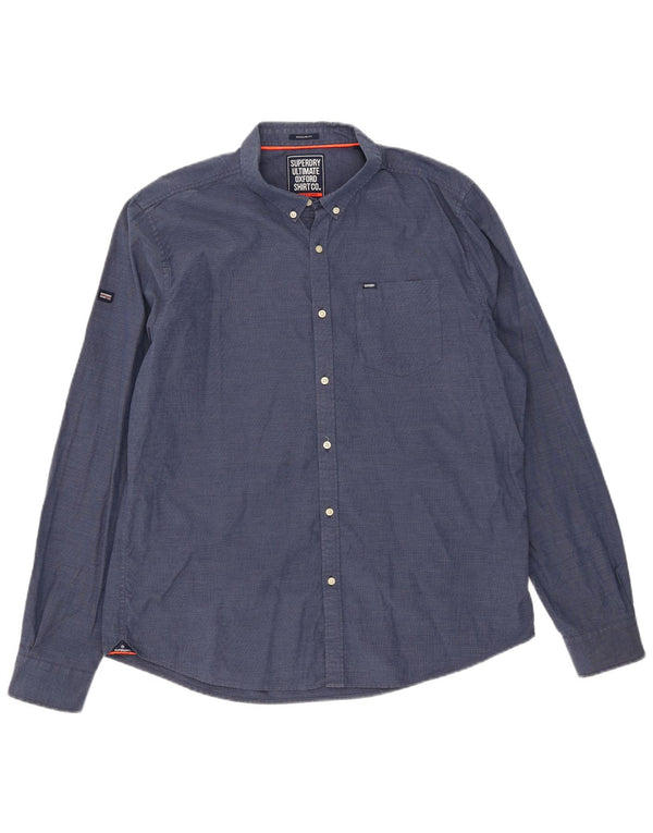 Superdry Camisa Regular Fit XL De Algodón Azul Hombre