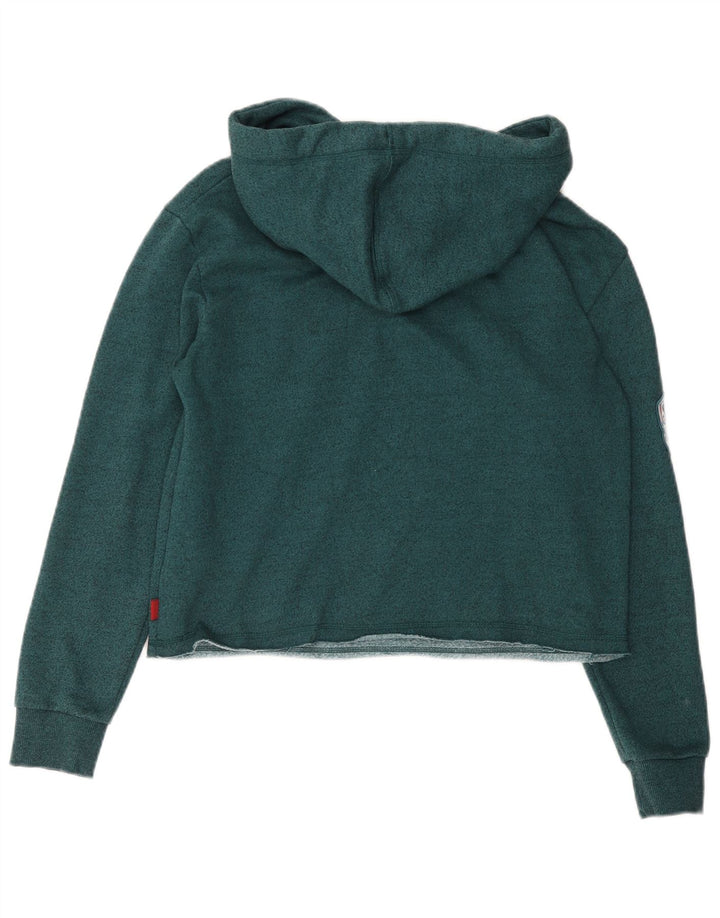 SUPERDRY Jersey con capucha y gráfico de corte extragrande para mujer UK 10 Small Green