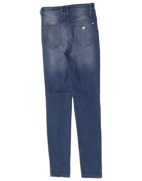 Guess Vaqueros pitillo desgastados de cintura alta para mujer W25 L29 Algodón azul