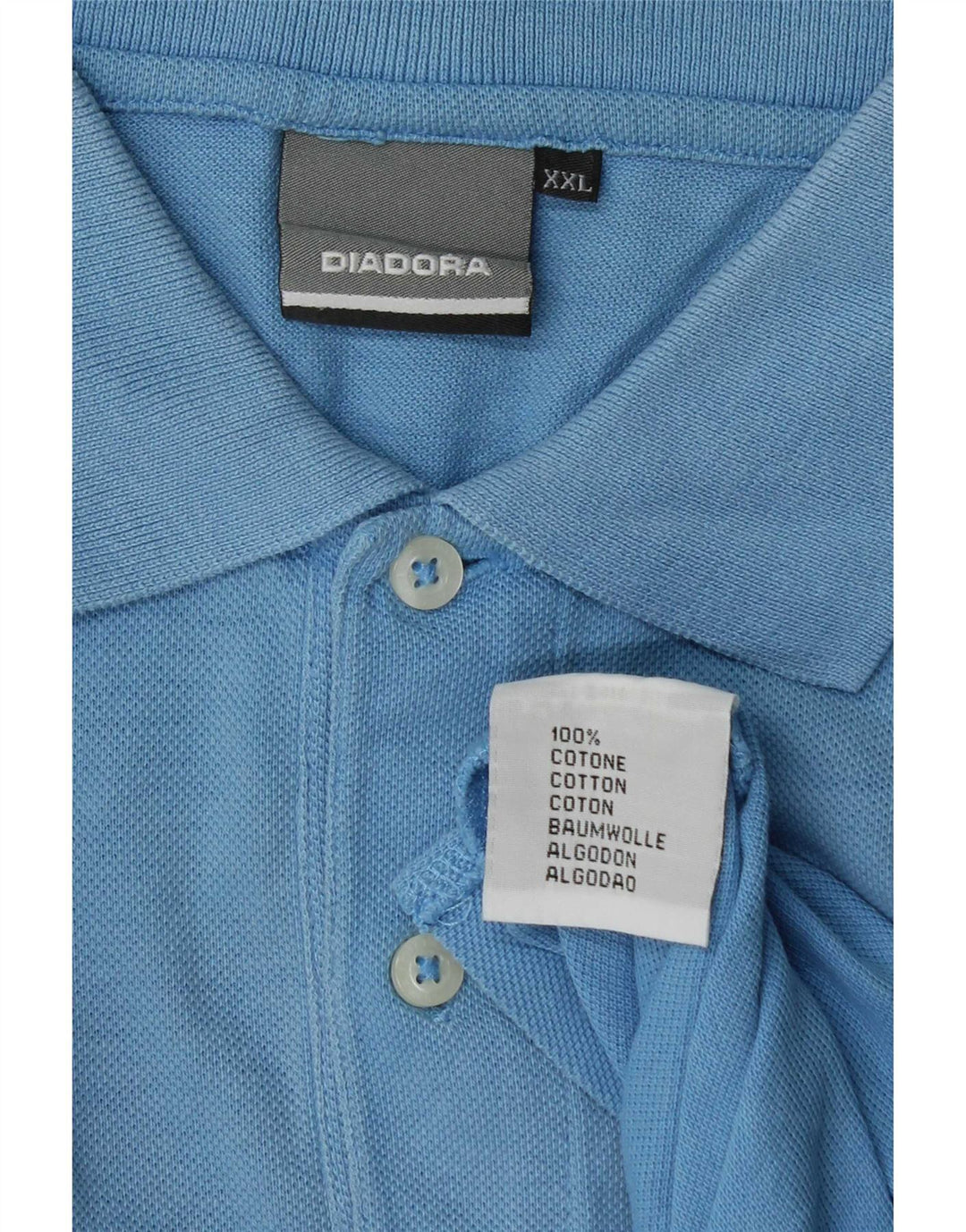 Diadora Polo Hombre 2XL Algodón Azul