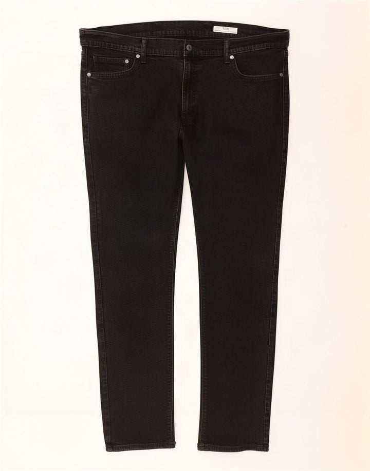 Marks & Spencer Vaqueros ajustados para hombre W40 L31 Algodón negro