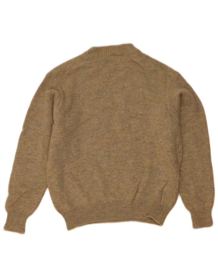 Benetton Jersey De Cuello Redondo Para Mujer UK 44 Lana Caqui Mediana