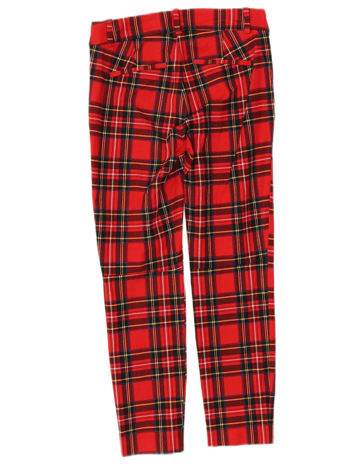 J. CREW Pantalones casuales ajustados Winnie para mujer US 00 2XS W26 L24 Red Check