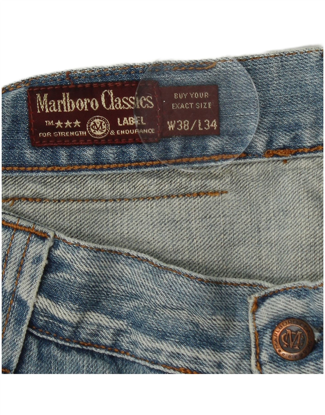 Marlboro Classics Vaqueros rectos para hombre W38 L34 Algodón azul