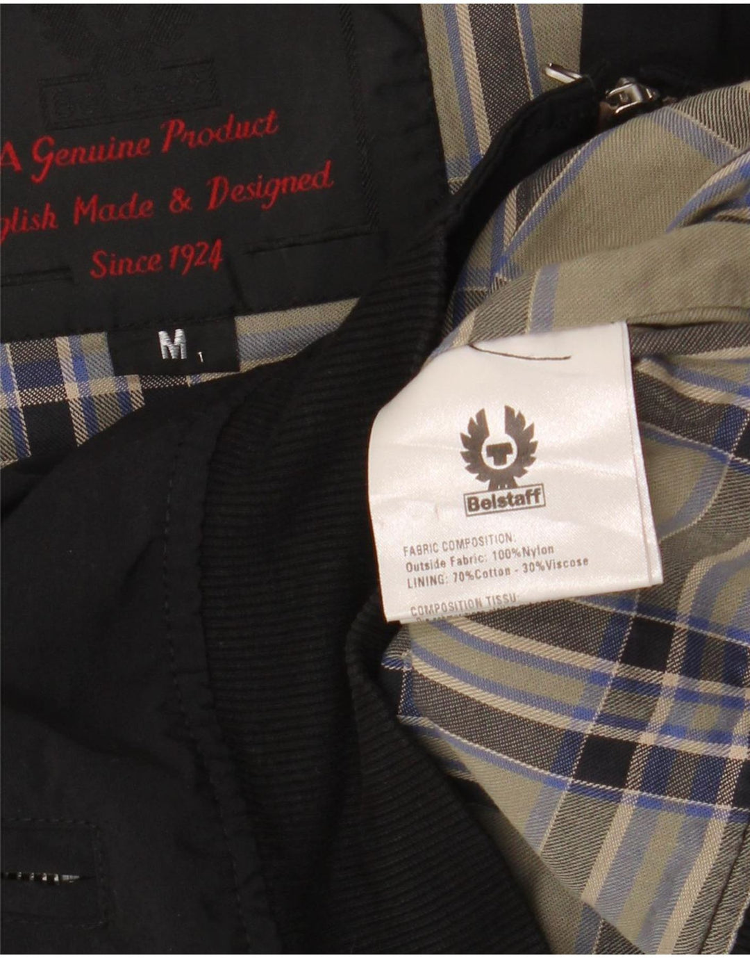 Belstaff Chaqueta Bomber para Mujer UK 44 Mediana Nylon Negro