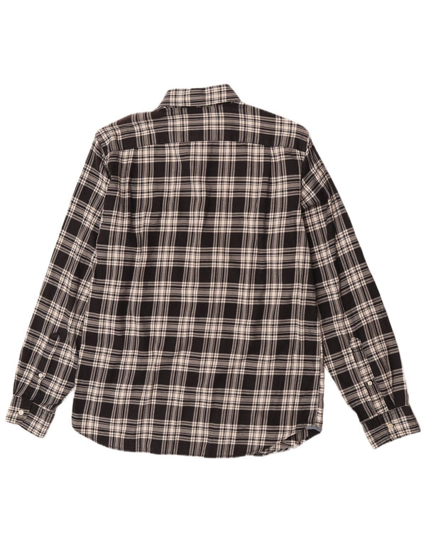 Camisa de franela para hombre J. Crew Algodón a cuadros negro mediano
