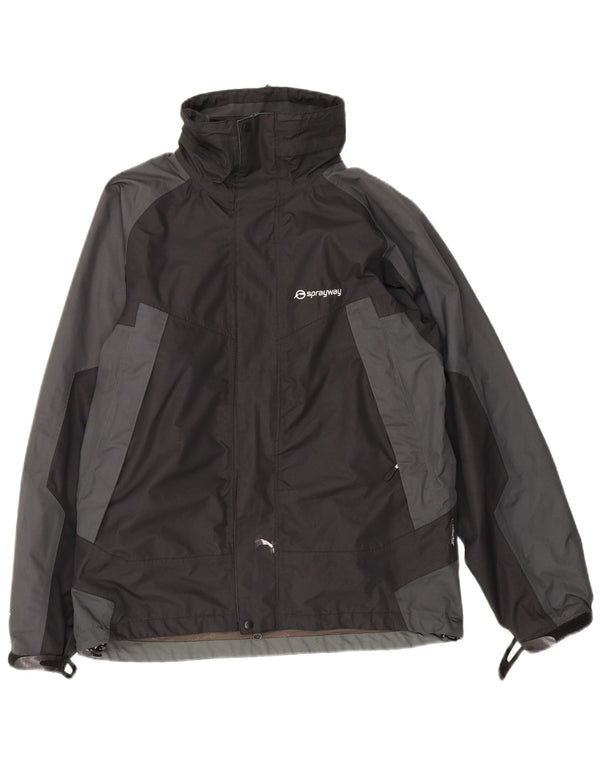 Sprayway Chaqueta cortavientos para hombre UK 36 Small Negro Colorblock Poliéster