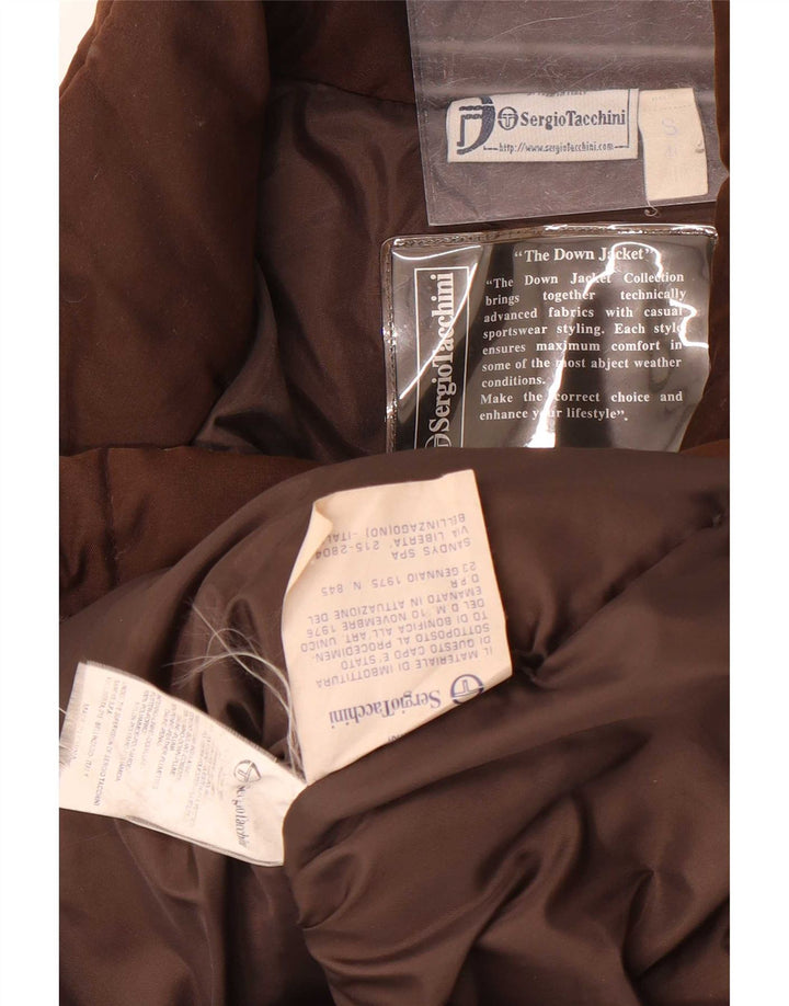 Sergio Tacchini Abrigo acolchado extragrande para mujer UK 10 Small Marrón Poliamida