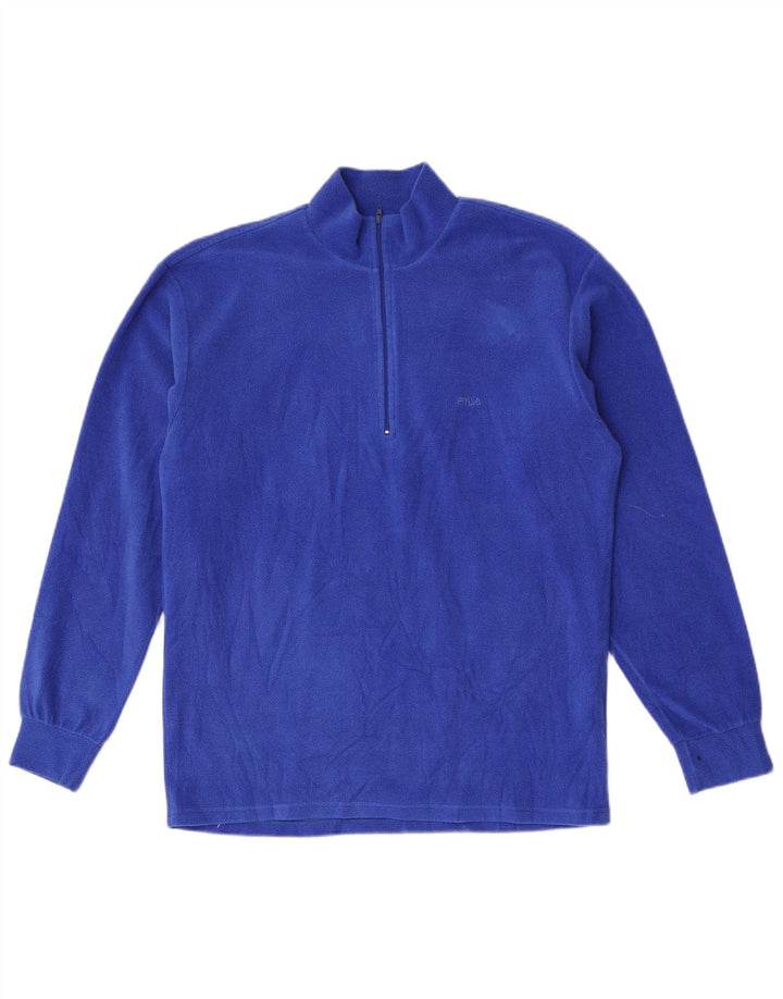 Fila Jersey polar con cuello y cremallera para hombre IT 40 Poliéster azul medio