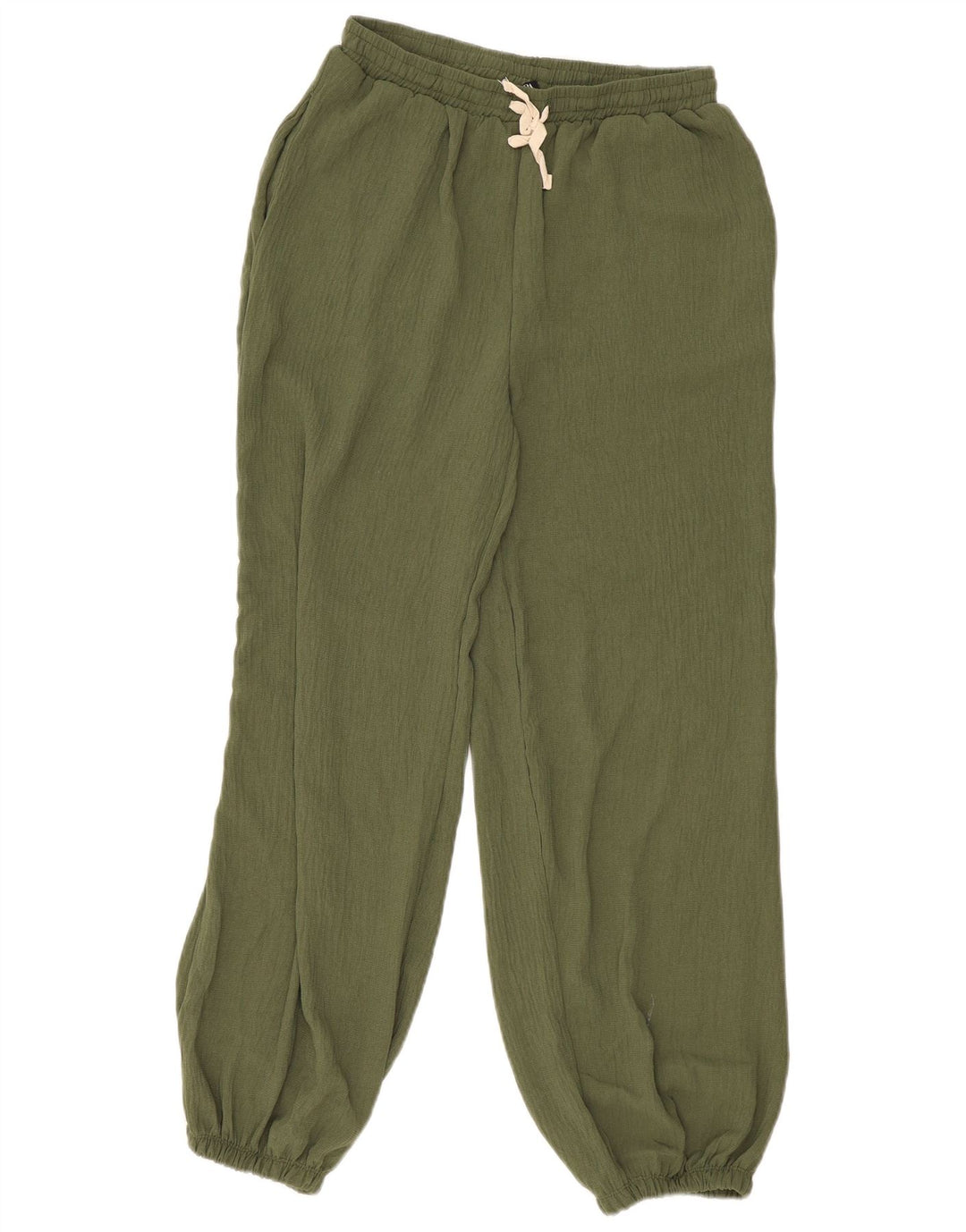 Zara Mujer Joggers Pantalones Casual Pequeño Caqui Poliéster