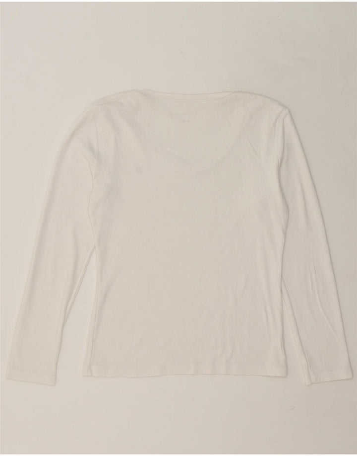 TOMMY HILFIGER Womens Top Long Sleeve UK 14 Medium White Vintage Tommy Hilfiger and Second-Hand Tommy Hilfiger from Messina Hembry 